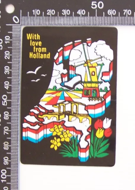 Vintage Holland Netherlands Travel Souvenir Car Caravan Truck Luggage Sticker