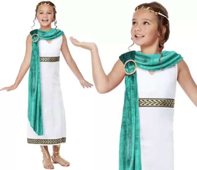 Enfant Fille de Luxe Romain Toge Costume Déguisement Enfant Grec Costume Smiffys
