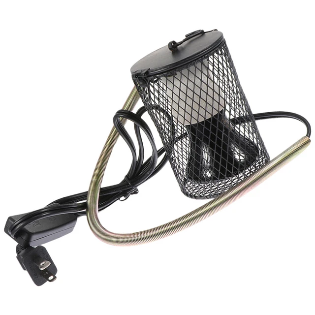 Linterna de calefacción de reptiles reptiles soporte de bombilla de calefacción para mascotas negro