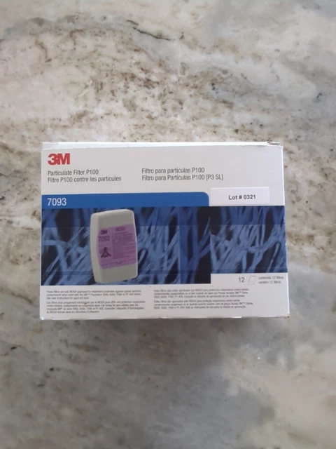3M 7093 P1OO Respirator Filters Contains 12 Individual Cartridges