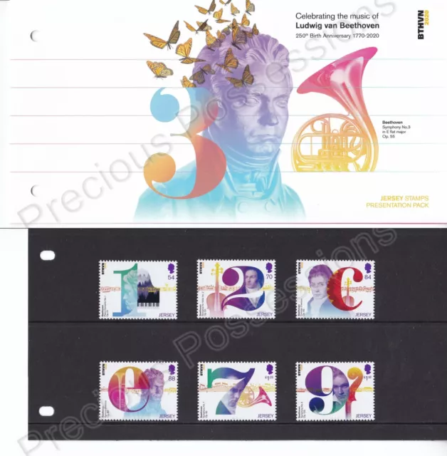 Jersey Mnh Mint Presentation Pack Stamp Set 2020 Beethovan Sg 2437-2442