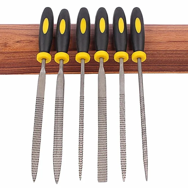 6Pcs Mini Metal File Wood Grind Hand Tools Rasp Diamond Needle Wood Chisel Set 3