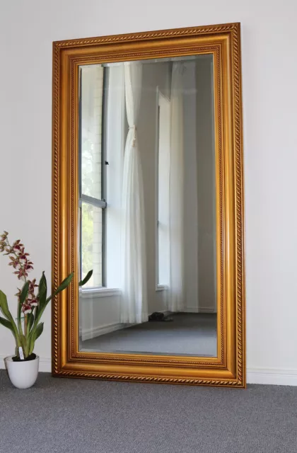 Wooden Europe palace style Embossed Wall Mirror gold frame 150CM X 84CM 2