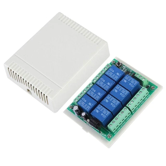 Modulo interruttore relè telecomando wireless 8 CH 433 MHz RF nuovo per