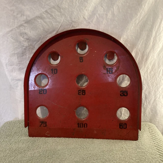 VINTAGE CARNIVAL SKEE Ball Toss Roll Game Red Metal F6 24.99 PicClick