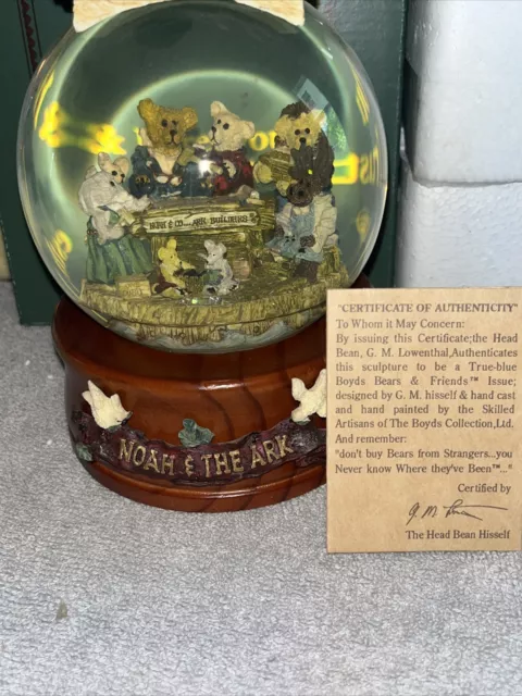Boyds Bears Collection Noah & The Ark Snowglobe #2706 Tune Singing In The Rain