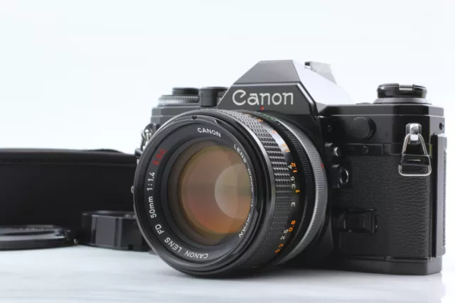 [N MINT] Canon AE-1 Black SLR 35mm Film Camera FD 50mm f1.4 SSC Lens From JAPAN