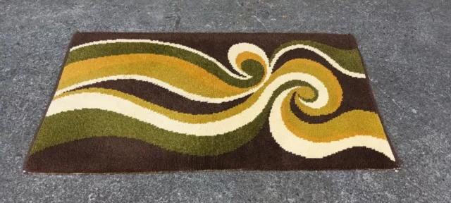 Teppich Carpet Rug Shag 160 x 90 70er Mid Century Space Age Op Art Brücke G46
