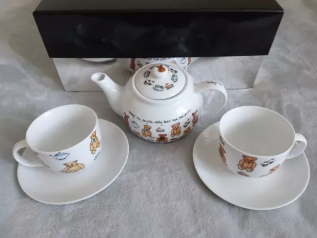 Tea Set By Paul Cardew, 2007 Teddy Bear Picnic Design Exclusive To Ethos, New 3