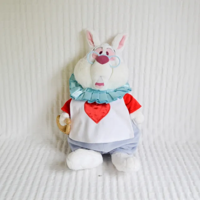 Alice nel Paese delle Meraviglie 17"" Bianco coniglio Disney Store Modellino peluche morbido giocattolo grande