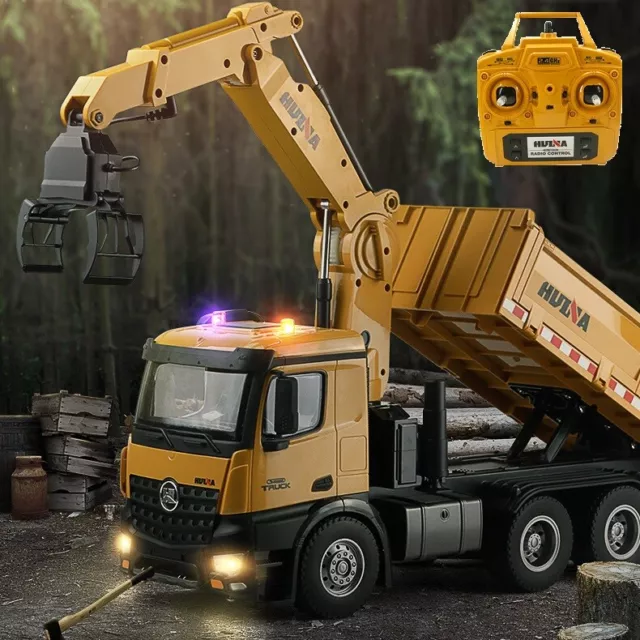 2.4G RC Grab Holz Dump Truck Druckguss 1:14 Legierung Full 26 Kanal Musik-Licht!