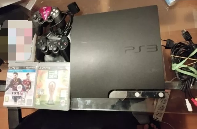 Lotto Console Ps3 Sony PlayStation 3 Slim 120 GB + DualShock + Videogiochi PAL