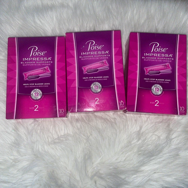 (3) Poise Impressa Bladder Supports Size Bladder Leaks 10 Count Use By 1/2020
