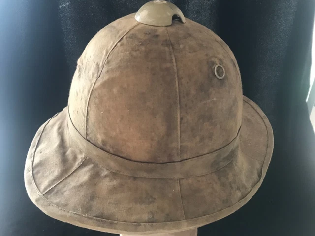 Afrika Tropen Helm Italien Modell Beige unvollständig 1-2WK Deutsches Reich Deko 3