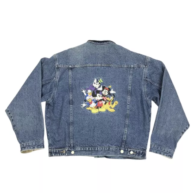 Vintage 90’s Disney Store Jean Jacket  Embroidered  Adult Size XL-2XL Lined