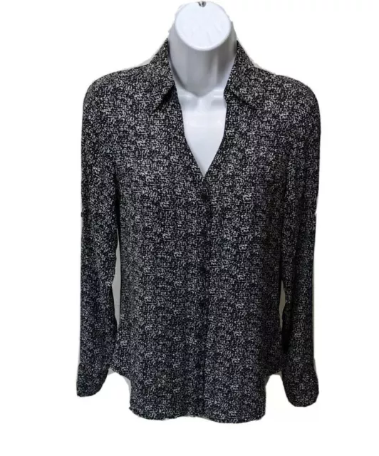 Express The Portofino Shirt Womens XS Button Up Long Sleeve Print Top