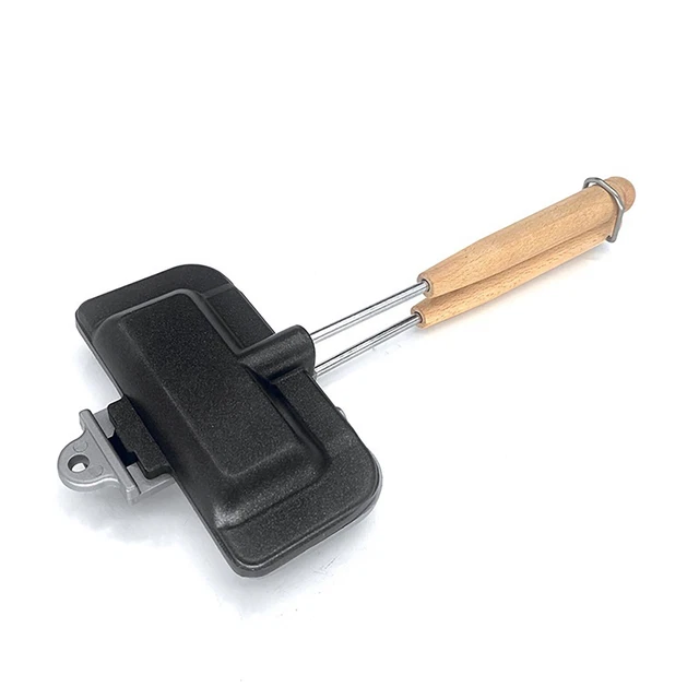 Sartén de cocina de doble cara sándwich portátil de una sola rebanada de pan aluminio