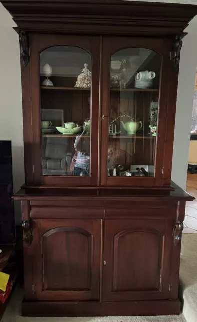 Solid Timber Victorian Style Display Cabinet