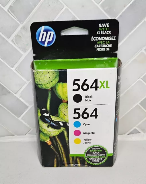 HP 564XL/564 Black & Tri-Color Combo Pack Genuine Ink Cartridges Exp. 3/19