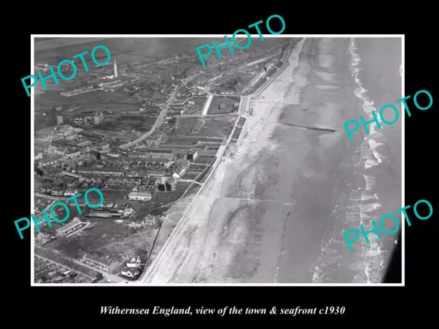 OLD 6 X 4 HISTORIC PHOTO OF WITHERNSEA ENGLAND THE TOWN & SEAFRONT c1930 2