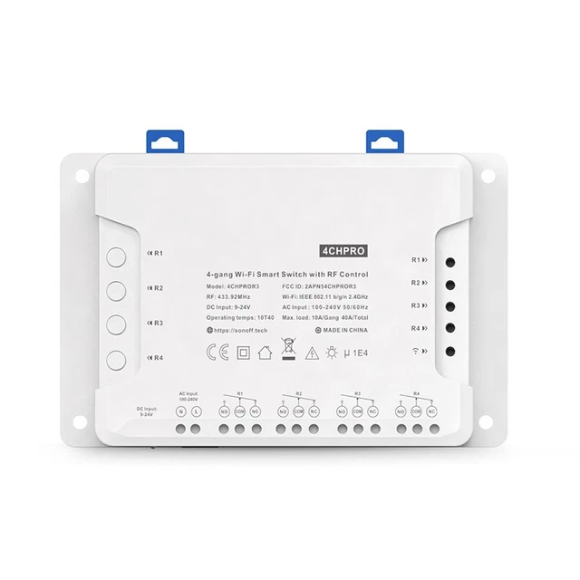 Commutateur intelligent télécommande sans fil convivial pour 4 appareils élec