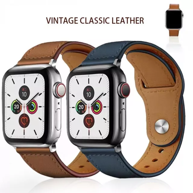 Leder Armband für Apple Watch All Series Elegant Luxury