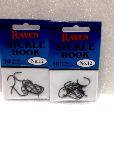 RAVEN SICKLE HOOKS Size 12, Salmon Steelhead, 20 Hooks $7.55