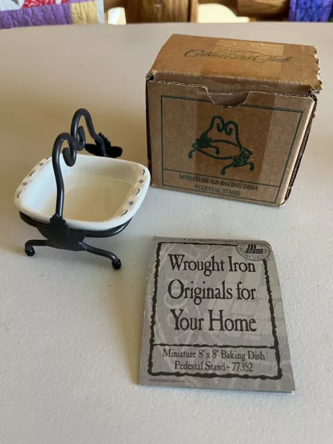 Longaberger Miniature Wrought Iron Pedestal Stand & Baking Dish Collectors Club