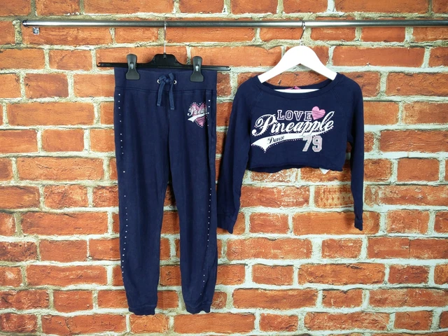 Girls Bundle Age 6-7 Years 100% Pineapple Sweat Joggers Top Active Dance 122Cm