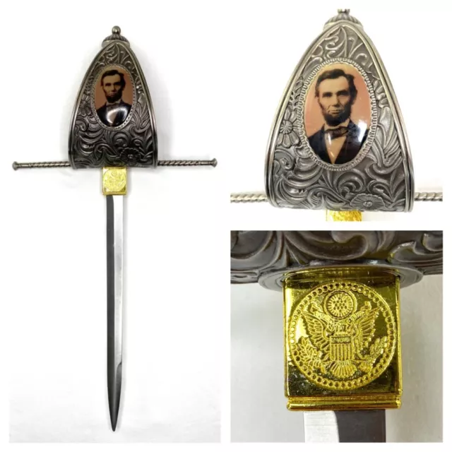 Vintage Abraham Lincoln Decorative Presidential Dagger 12” Blade