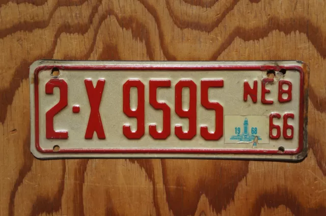 1966 - 1968 Nebraska Trailer License Plate