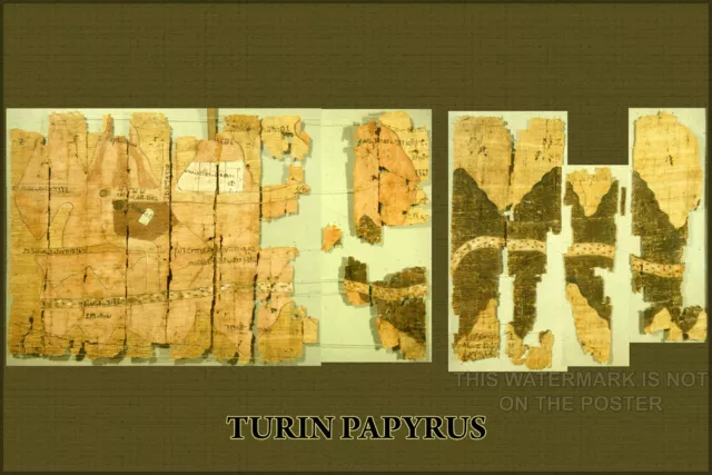 Poster, Many Sizes; Turin Papyrus - An Ancient Egyptian Mining Map (Left Half) F