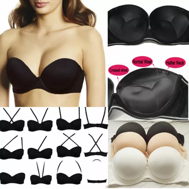 STRAPLESS / HALTER Neck / Multiway Lingerie Bra Thick Padded Extreme Push  Up Bra $13.98 - PicClick