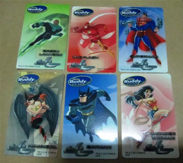 RAre set of 6 complete JUSTICE LEAGUE WONDER WOMAN SMART call CARD MINT HTF