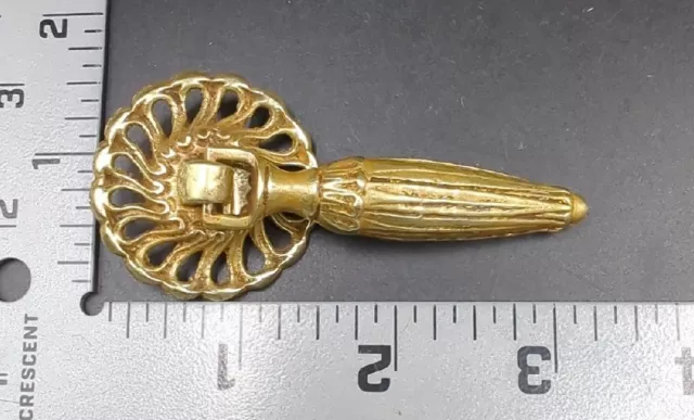 Antique Vintage Ornate Cast Brass Drop Pull for Dresser, Drawer, Cabinet   378