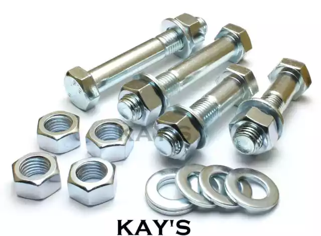 M8 Part Threaded Bolts + Full Nuts + Washers High Tensile 8.8 Zinc Plated Hex