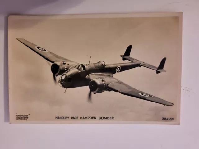 Vintage Military RAF Handley Page Hampden Bomber Postcard