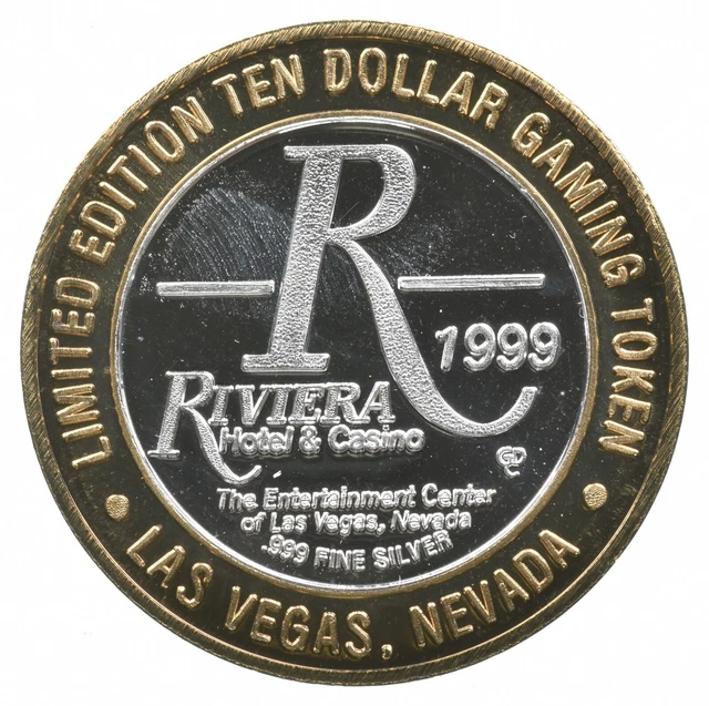 Riviera $10 Gaming Casino Token .999 SILVER Strike *800