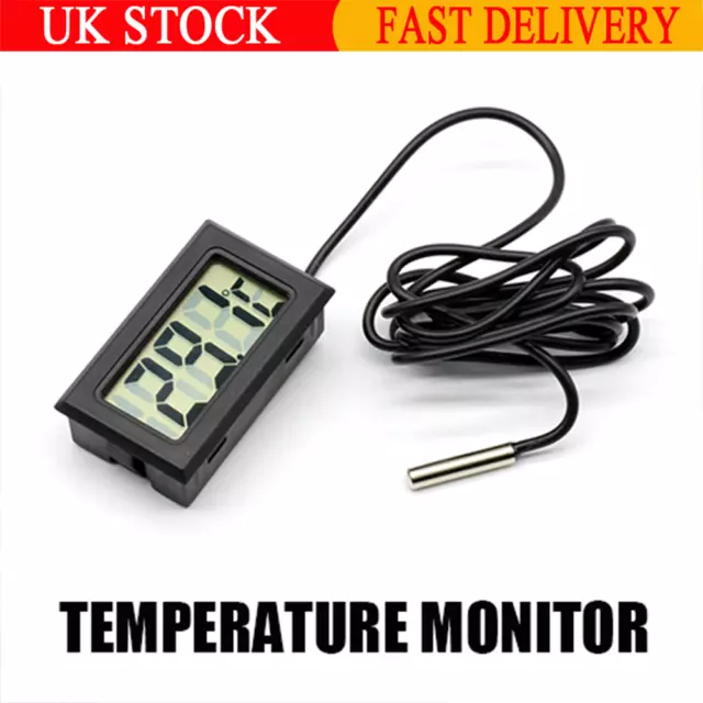 Digital Thermometer Temperature Monitor with Probe for Fridge Freezer Aquarium