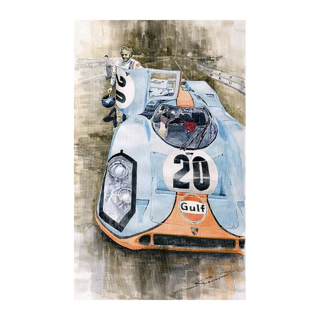 Poster Toile « Le Mans 1967 » - 60x90 Cm - Décoration Bureau, Chambre - Cadeau Passion Automobile