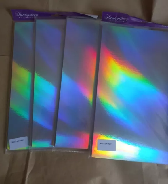 4 packs of Hunkydory Rainbow Mirri cardstock