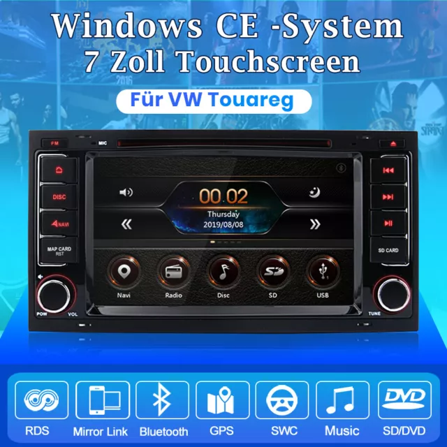 Für VW T5 Transporter Touareg Autoradio DAB+ GPS Navi USB SWC WINCE 6.0 2 DIN BT 2