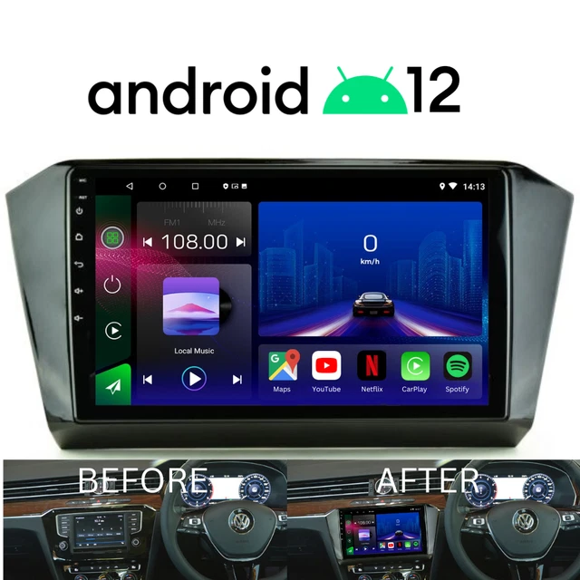 VW PASSAT B8 Android 12 Car Stereo CarPlay Head Unit GPS Bluetooth WiFi