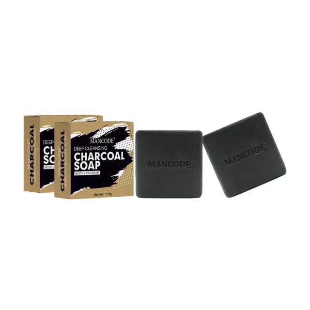 Mancode Activated Charcoal Soap Each 125g Set Of 2