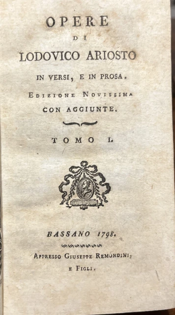 (24e) Ariosto - Opere - 6 vol - 1798