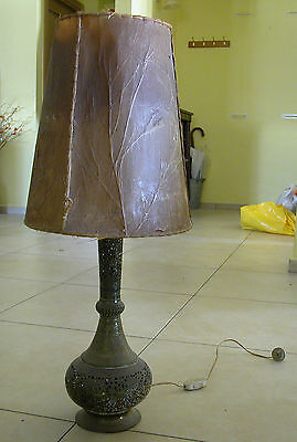 An Old Copper Or Brass Middle Eastern Lamp And Shade