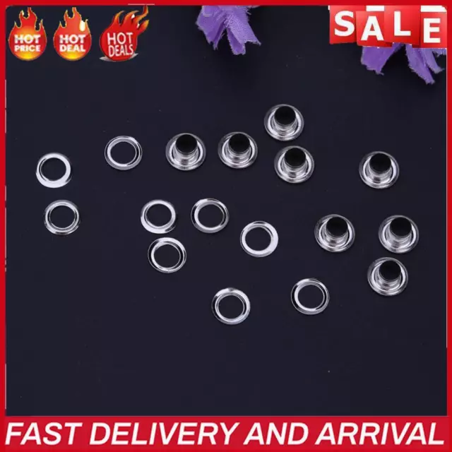 100sets Eyelet with Washer Leather Craft Repair Grommet(Silver)(8mm)