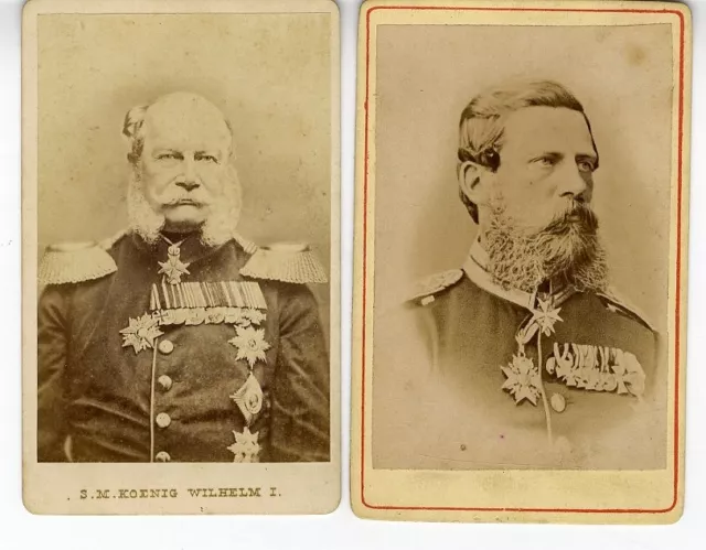 40474 - Wilhelm I. und Friedrich III. 2 frühe Fotos. Wilhelm I. als König, Fried