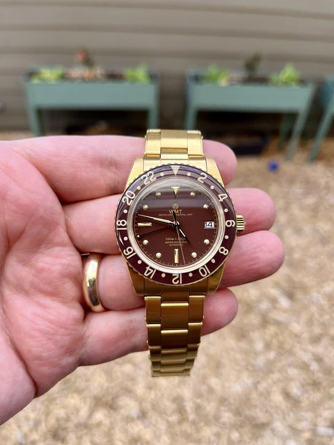 WMT PANTON MKII Gold GMT Automatic Watch $675.00 - PicClick