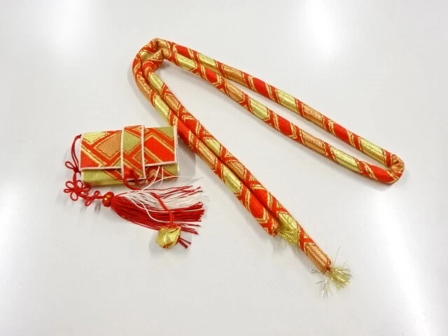 6194125: Japanese Kimono / Antique Marukuge Cord & Hakoseko Set